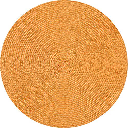Tischset hellorange rund 35 cm geflochten