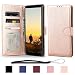 Produktbild JGOO Moto G6 Play Hülle, Premium Matt PU-Leder Brieftasche Fall [Faltbarer Stand] & [Kartenholster], Soft TPU Schutzhülle Cover für Motorola Moto G Play 6th Generation,Champagne