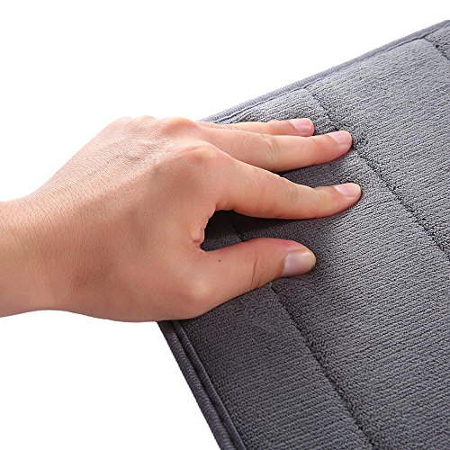 niceEshop(TM) Badezimmer Gedächtnisschaum Rutschfest Teppich Matte,Grau - 3