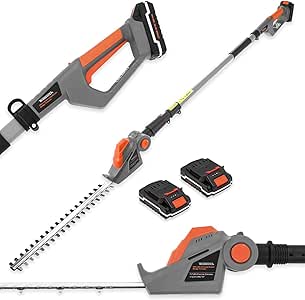 electric hedge trimmer with extension pole