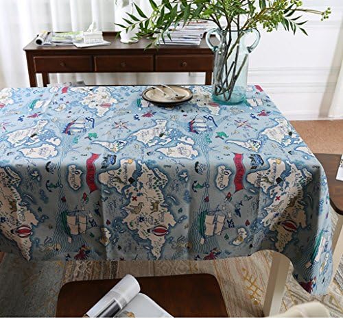 Hyun times Mediterranean-style linen table cloth cover cloth tea table cloth Arts World Tour upholstery ( Size : 200*145 )