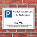 Produktbild Schild Parkplatzschild Parkverbot Parken Kunden Ihr Text Logo 3 mm Alu-Verbund 300 x 200 mm