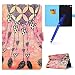 Produktbild Hülle für Kindle Fire HD8 2016,Kindle Fire HD8 2017 Hülle Case,MoreChioce Ultra Dünn Thin Klappbar Stand Flip Case Etui Bunt Muster PU Leder Smart Cover Auto Sleep / Wake Funktion Inner TPU Back Cover Protective Brieftasche Wallet Case Magnetische für Amazon Kindle Fire HD8 2016 / 2017 8.0 Zoll + 1x Blau Stylus Stift