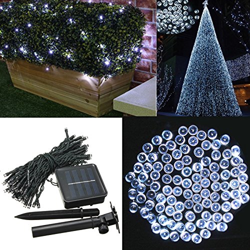 SOLMORE LED Solar Lichterkette Außenlichterkette Solarlichterkette String Licht 17M 100 LED für Outdoor Weihnachten Hochzeit Garten Party Außen Dekoration Weiß - 2
