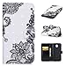 Produktbild CE-Link Samsung Galaxy J7 2017 Hülle 3D Handyhülle Lederhülle Ledertasche Schutzhülle Premium PU Leder Flip Wallet Case Innere Weiche Silikon Handy Tasche Schale Etui mit Kartenfach Magnet Standfunktion Kreatives Motiv Muster Protective Cover Schutz für Galaxy J7 2017 (5,5 Zoll SM-J730F) - Diagonale Blumen