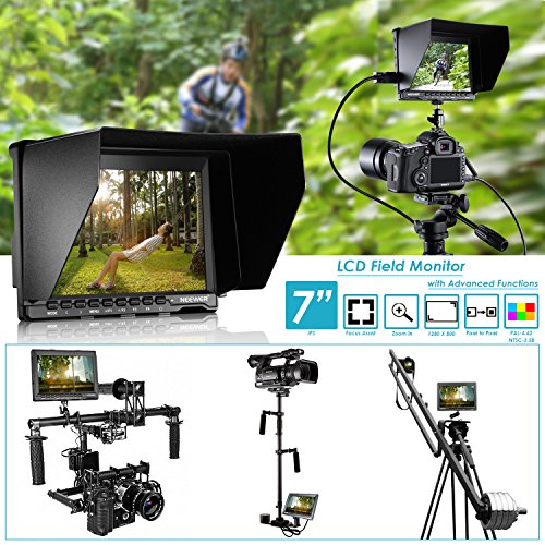 Neewer NW759 7pouces 1280x800 IPS Moniteur de Champ de Cam  ra    Ecran avec 1 C  ble HDMI Mini pour BMPCC  C  ble AV pour FPV  16 10 ou 4  3 Rapport d affichage R  glable pour Sony Canon Nikon Olympus  Alimentation et Batterie ne sont PAS inclus 