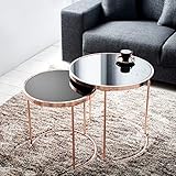 MATERIAL: Sicherheitsglas (Tempered Glass) | Tischgestell: Metall mit Kupfer galvanisiert