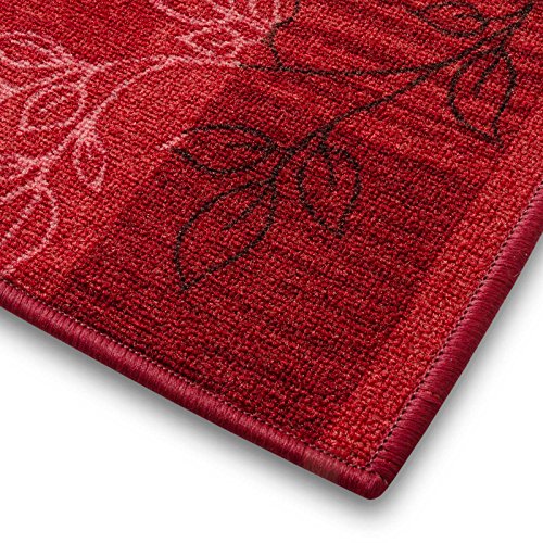 Treppenteppich / Treppenläufer | viele Größen | stilvoller Läufer für den durchlaufenden Treppenbelag | GUT-Siegel | Qualitätsprodukt aus Deutschland (rot 80×600 cm) - 4