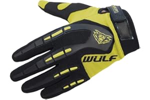 WULF STRATOS GLOVES Wulfsport Adult Attack Motocross Gloves MX Motorcycle Motorbike Gloves - Yellow S