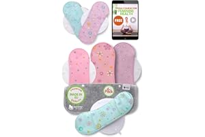 NATISSY Serviette Hygiénique Lavable Bio Coton; Lot de 6 (S+M) Petite Serviette Hygiénique Lavable Nuit FABRIQUÉE EN UE; Protection Hygienique Lavable pour Règles; Serviette Periodique Lavable Reutilisable