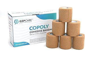GSPCARE Selbsthaftende Bandage 5 cm x 4,5 m, 6 Rollen Elastisch Kohäsiver Verband Tierverband Selbstklebend, Haftbandage für Schwellungen der Knöchelverstauchungen am Handgelenk