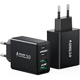 2-Pack USB C Charger, 40W 4-Port USBC Plug Charger Fast Charging for iPhone 17 16 15 14 13 12 11 Pro MAX Plus, iPad, Samsung
