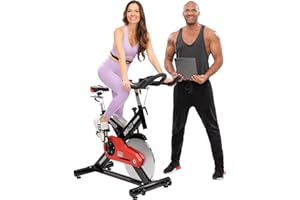 ‎MIWEBA SPORTS Miweba Sports Profi Indoor Cycling Bike MS400 | 22 Kg Schwungmasse - Traglast 150.0 Kg - Fitness Heimtrainer Fahrrad - Pulsmessung - Stufenfreie Widerstandsverstellung - Speedbike - Ergometer