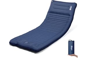 ‎PORTAL PORTAL Camping Isomatte Selbstaufblasend 10cm Dicke Luftmatratze Utraleicht mit Fußpresse Pumpe 18cm dicke Kissen Aufblasbare Matratze Outdoor Faltbare Schlafmatte 200*74cm für Camping Wandern Reisen
