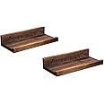 Z metnal Solid Wood Floating Shelves Set of 2, Rustic Wall Shelves ledge For Picture Frames And Figures, Cat Wall Shelves, Natural Wood Floating Shelf, Corner Shelf, Wall Mounted, 30x14cm