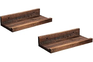 Z metnal Solid Wood Floating Shelves Set of 2, Rustic Wall Shelves ledge For Picture Frames And Figures, Cat Wall Shelves, Natural Wood Floating Shelf, Corner Shelf, Wall Mounted, 30x14cm