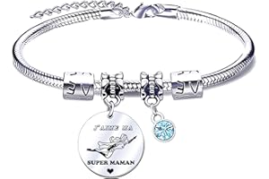 JRZDFXS 2Pcs Cadeau Maman Bracelet Maman Fille Cadeau Maman Fille Cadeau Anniversaire Maman Fille Cadeau Maman Fille Original Cadeau Fete des Meres,Bracelet Femme Cadeau Maman Fille Cadeau Maman