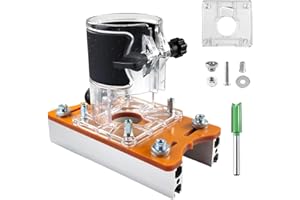 QZQUFJ Support de Fixation de Fente 2 en 1 pour Routeur de Travail du Bois, Defonceuse a Bois Affleureuse, Fraiseuse Panier de Fraisage, Avec Plaque de Base en Aluminium et échelle de Taille-Bordures