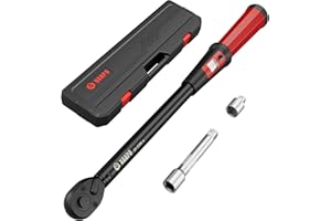 VANPO Klucz dynamometryczny 1/2", długość 51 cm, 20-220 NM, klucz dynamometryczny z okienkiem do samochodu i motocykla, zestaw kluczy dynamometrycznych 72 T z drążkiem przedłużającym 125 mm, adapter