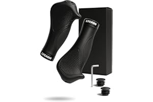 LYCAON Puños de bicicleta antideslizantes ergonómicos para manillar de bicicleta, manillar de aluminio, bloqueo