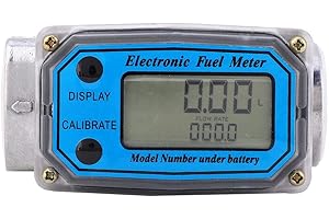 YOSOO HEALTH GEAR Digitaler Durchflussmesser mit Turbine, 1 Zoll (2,5 cm), digitaler Durchflussmesser, Dieselkraftstoff, zur Messung von Wasserflüssigkeit von Chemikalien und Benzin (blau)