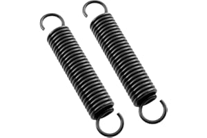 VEIKEN 2 Muelles de extensión de acero de 100mm.. Diámetro del muelle 18mm. Grosor del alambre 2,5mm. 2 Resortes negros de tracción de doble gancho. Tensores fuertes y extensibles