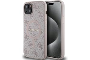 Guess GUHMP15SG4GFRP - Carcasa para iPhone 15/14/13 de 6,1", Color Rosa