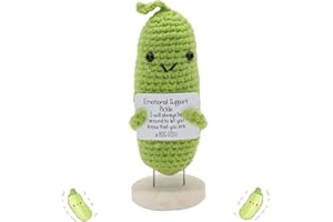 Ryvera Emotional Support Pickle (Positive Pickle) - Cucumber Design with Wooden Stand, Ideal Positive/Good Luck Gifts for Valentine, Birthday (Boyfriend & Girlfriend)