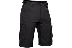 Hiauspor Kurze Hosen Herren, Leichte Wanderhose Atmungsaktiv Schnelltrocknen Cargo Bermuda Shorts Elastische Radlerhose MTB Fahrradhose Outdoorhose Sport Radhose Sommer mit 6 Taschen