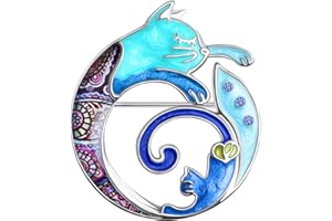 DOWAY Cute Gato Regalos Esmalte Broche Para Ropa Mujer Gato Alfileres Moda Animales Joyería Accesorios Charms