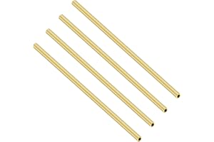 iMeistek Tubo rotondo in ottone, diametro esterno 3 mm x spessore della parete 0,5 mm, lunghezza 200 mm, tubo in metallo per artigianato fai da te (4 pezzi)