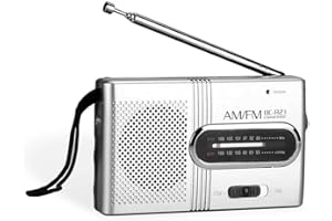 OcioDual Mini Tragbares Radio 2 Band FM/AM mit Kopfhöreranschluss Klein Transistor BC-R21 Taschenradio Grau