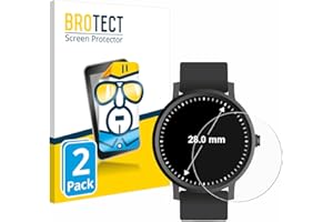 brotect Protection Ecran pour Montres (Circulaire, ø: 28 mm) (2 Pièces) - Film Protection Ultra Clair
