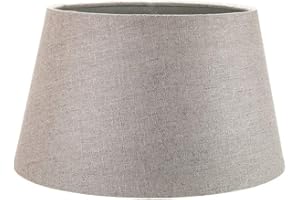 Traditional 8 Inch Grey Linen Fabric Drum Table/Pendant Lamp Shade 40w Maximum by Happy Homewares