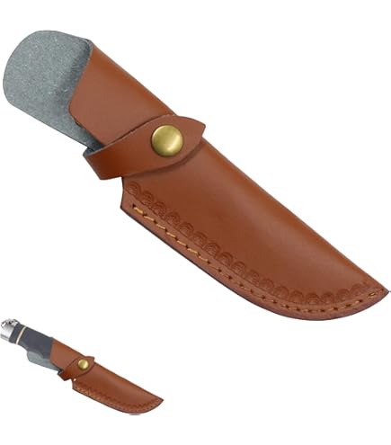 Fodero Per Coltello A Lama Fissa A Lama Fissa - Trasporto Orizzontale O Verticale Su Cintura, Marrone Scuro Fodero In Pelle Per Coltello - Foto 4