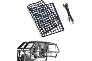 ZUOLAN XUNJIAJIE 1 Stück RC Auto Gummi Fensternetz, Dachträger Netz für 1/10th,1/8th RC Crawler Car (Schwarz)