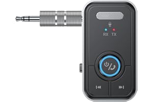 TLLTKOK Bluetooth Transmitter Receiver,AUX to Bluetooth 5.3 Adapter, Bluetooth Transmitter for TV/AirPods/Headphone/Airplane, Bluetooth Receiver for Home Stereo/Car Stereo/Speakers