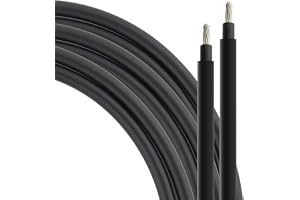 SeKi Solcellskabel 6 mm² 5 meter H1Z2Z2-K svart PV-kabel för solmoduler; upp till 1500 V; flexibel, dubbel isolering, ren kop
