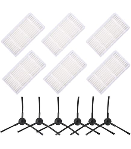 Hannets Kit Ricambio Per Robot Aspirapolvere Medion (MD16192, MD18500) E Ariete: 2 Spazzole + 2 Filtri