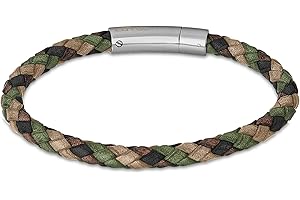 LOTUS STYLE Pulsera Hombre Cuero Brazalete de Diseño Sofisticado, Resistente y Confortable Multicolor 215.00 mm LS2141-2/4 - Regalo de Cumpleaños, Día del Padre