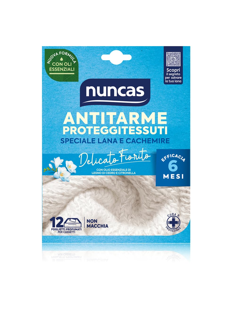 Nuncas Antitarme forte delicato fiorito 12 foglietti