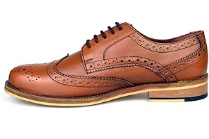Catesby Mens Tan Brown Leather Formal Brogues P538