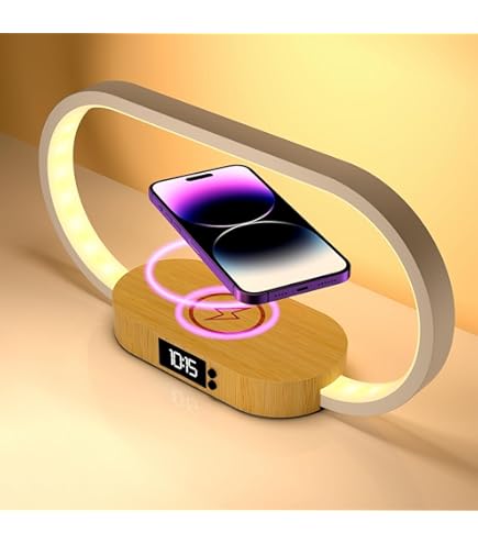 Lampada Sveglia All'alba Con Ricarica Wireless 10W, Altoparlante Bluetooth, Luce RGB E Suoni Della Natura, 236x80 Mm, Bianca