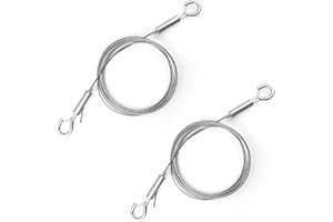 LUTER 2szt Regulowane Liny Stalowe z Haczykami, 2 m Drut do Zawieszania Obrazów ze Stali Nierdzewnej do Lamp Lustrzanych, Billboardów, Doniczek