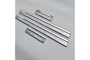Ever TA 4 PièCes Garnitures de Seuil PortièRe Voiture Pour Nis-san Qashqai J10 2007-2013, Protecteur PéDale Seuil Porte en Acier Inoxydable, Accessoires Protection Couverture Seuil Silver