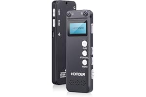 Digital Voice Recorder, Homder USB Professional Dictaphone Recorder with MP3 Player, Activated Rechargeable, Stereo HD Recording for Lectures (8GB)