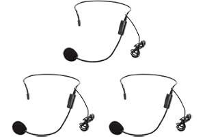 YOUTHINK 3 Pièces 3,5 mm Bouchon à vis Filaire Tête Condensateur Microphone Anti-Bruit Micro pour Guide D'achat Guide, Présentateurs
