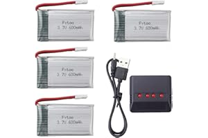 ZYGY 4pcs 3.7V 600mah battery with 4 in 1 charger for MJX X708 X708W X709 UDI U45 U45W U42 U42W SYMA X5C X5SW X5SC S5 S5C S5W E32HW SS40 FQ36 T32 T5W H42 CW4 RC Drone