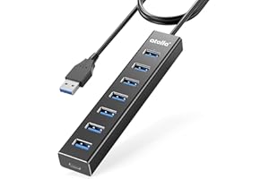 atolla USB 3.0 Hub, 7 Port USB Hub [100cm Cable, Aluminum, 5Gbps] Multi-Port USB Extender Adapter for Desktop, Laptop, PC, Flash Drives, Mouse, HDD