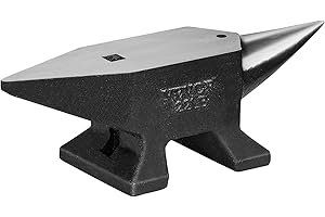VEVOR Blacksmith Anvil 10 kg with One Bigorne Anvil Cast Steel Work Table 260 x 82 mm Hardness 50HRC London Style with Round Hole 9.5 mm and Square 16 mm Metal Workshop Metal Workshop
